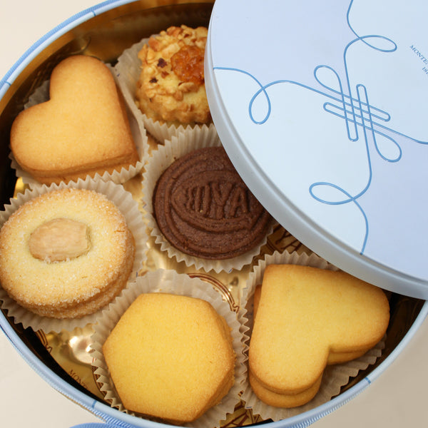 Biscotti assortiti in latta azzurra – 500 g.