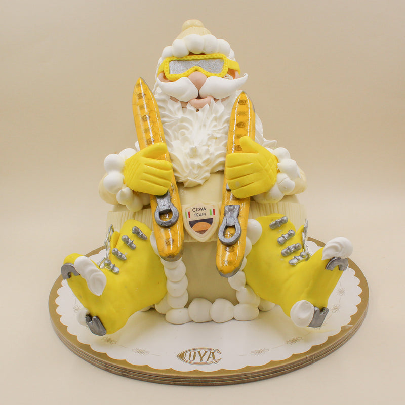 Panettone Decorato Sciatore Seduto
