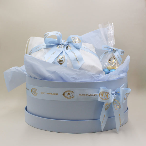 Chocolate Colomba in a Hatbox, 1 kg, with praline eggs, 200 g.