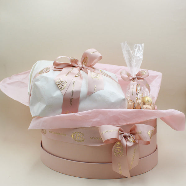 Traditional Dove in Hatbox with Eggs