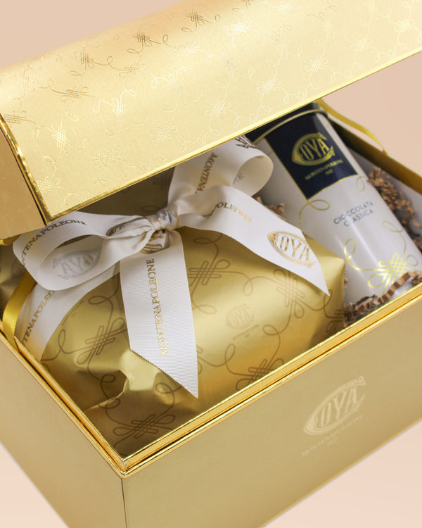 cofanetto regalo Cova con Panettone e cioccolata 