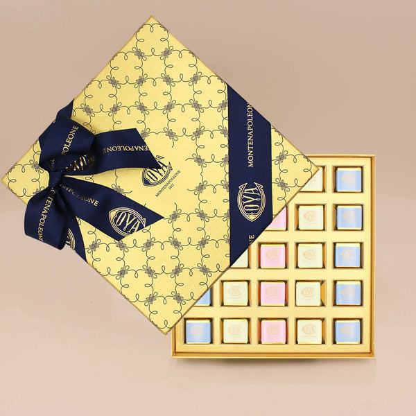 Gold Gift Box with Squares