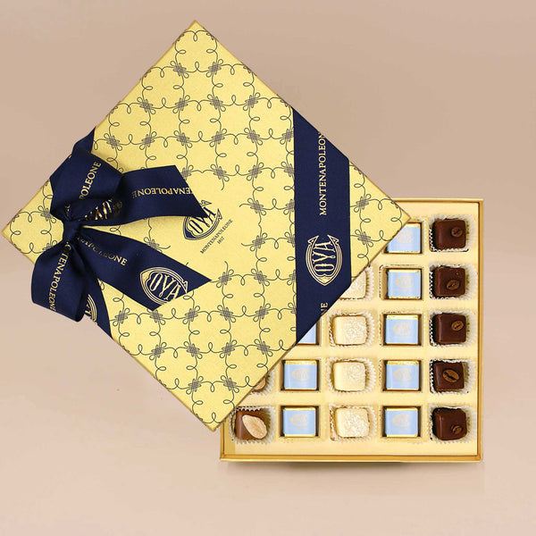Gold Gift Box with Assorted Pralines and Squares