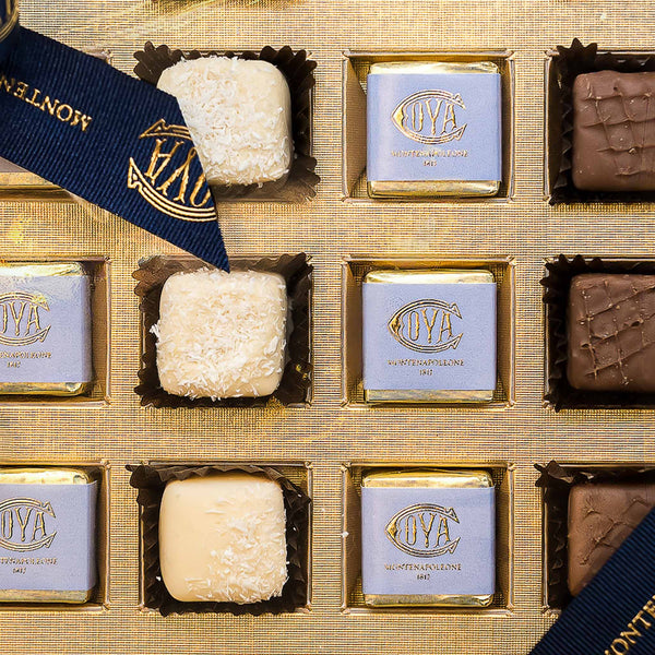Gold Gift Box with Assorted Pralines and Squares