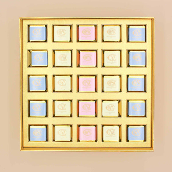 Gold Gift Box with Squares