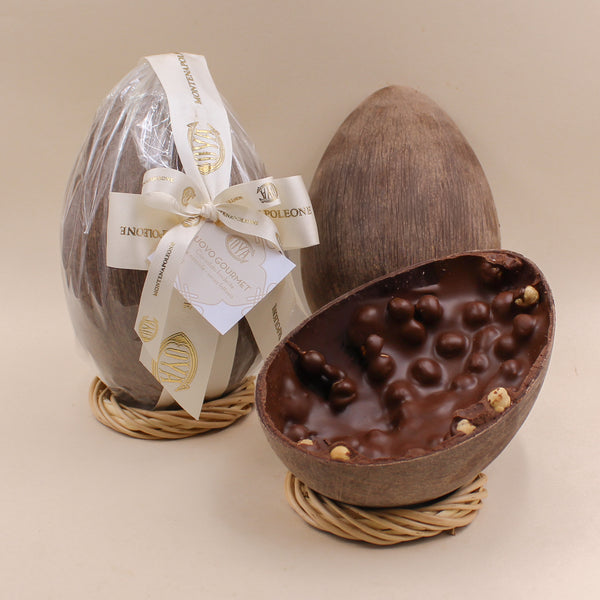 Uovo cioccolato fondente e nocciole - senza lattosio
