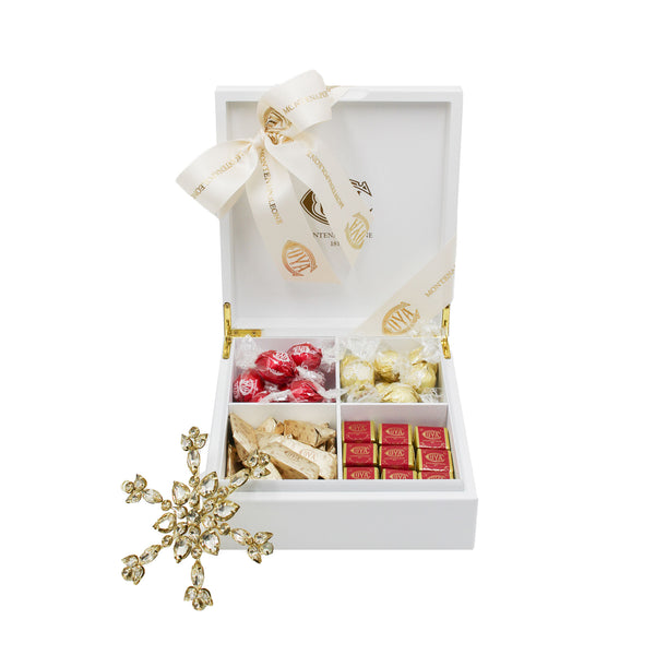 Scatola in Legno "Selezione natalizia Cova" con Cioccolatini Assortiti