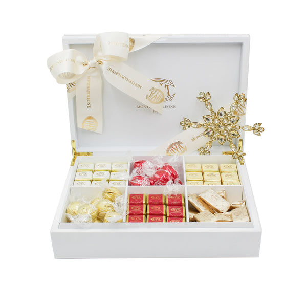 Scatola in Legno "Selezione natalizia Cova" con Cioccolatini Assortiti