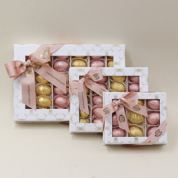 Transparent Box with Praline Eggs