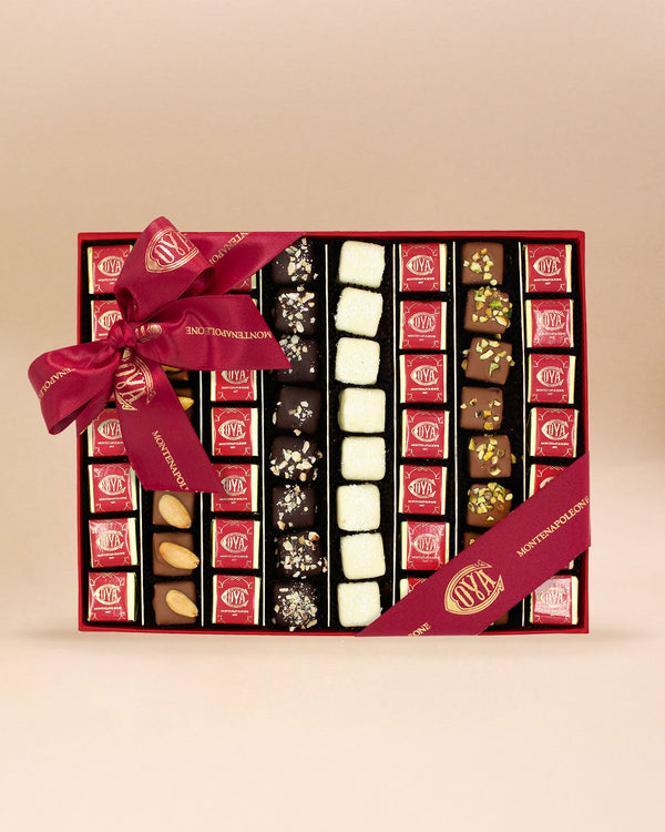 Scatola con praline e cioccolatini assortiti gr. 540