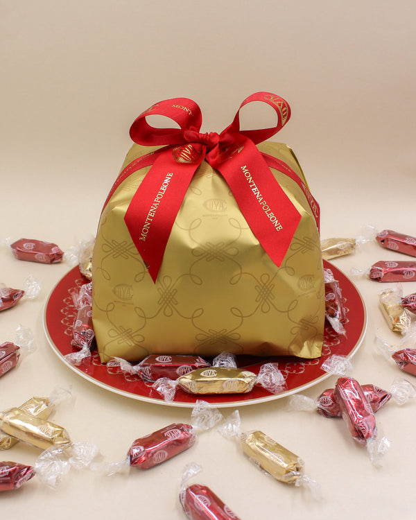 Panettone e Piatto Cova in ceramica Villeroy & Boch con gr. 200 torroncini