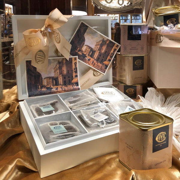 Wooden Giftbox "Selezione Cova" with 60 Filters of Loose Leaf Tea