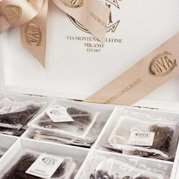 Wooden Giftbox "Selezione Cova" with 60 Filters of Loose Leaf Tea